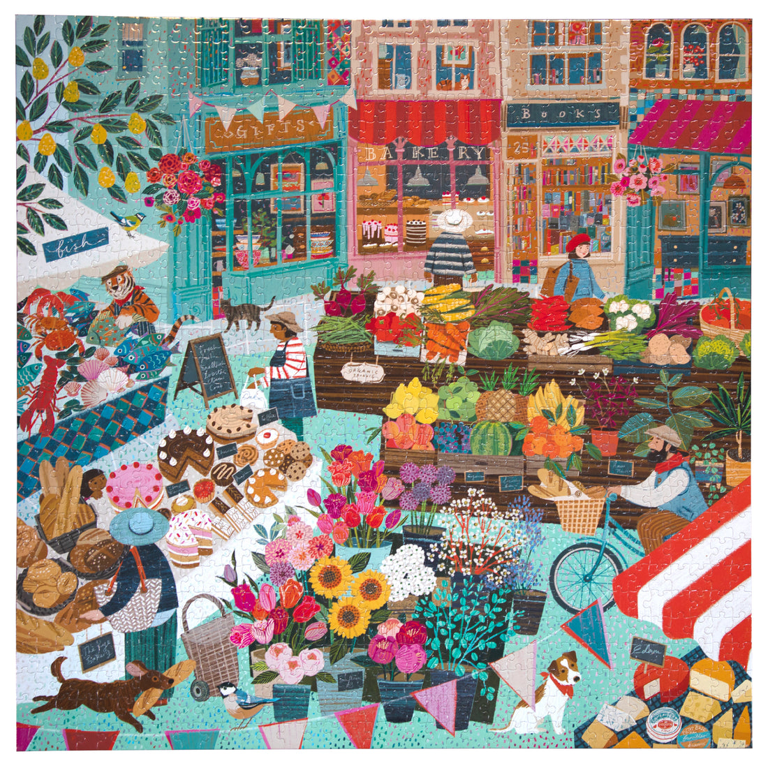 puzzle 1000 pièces eeboo english green market