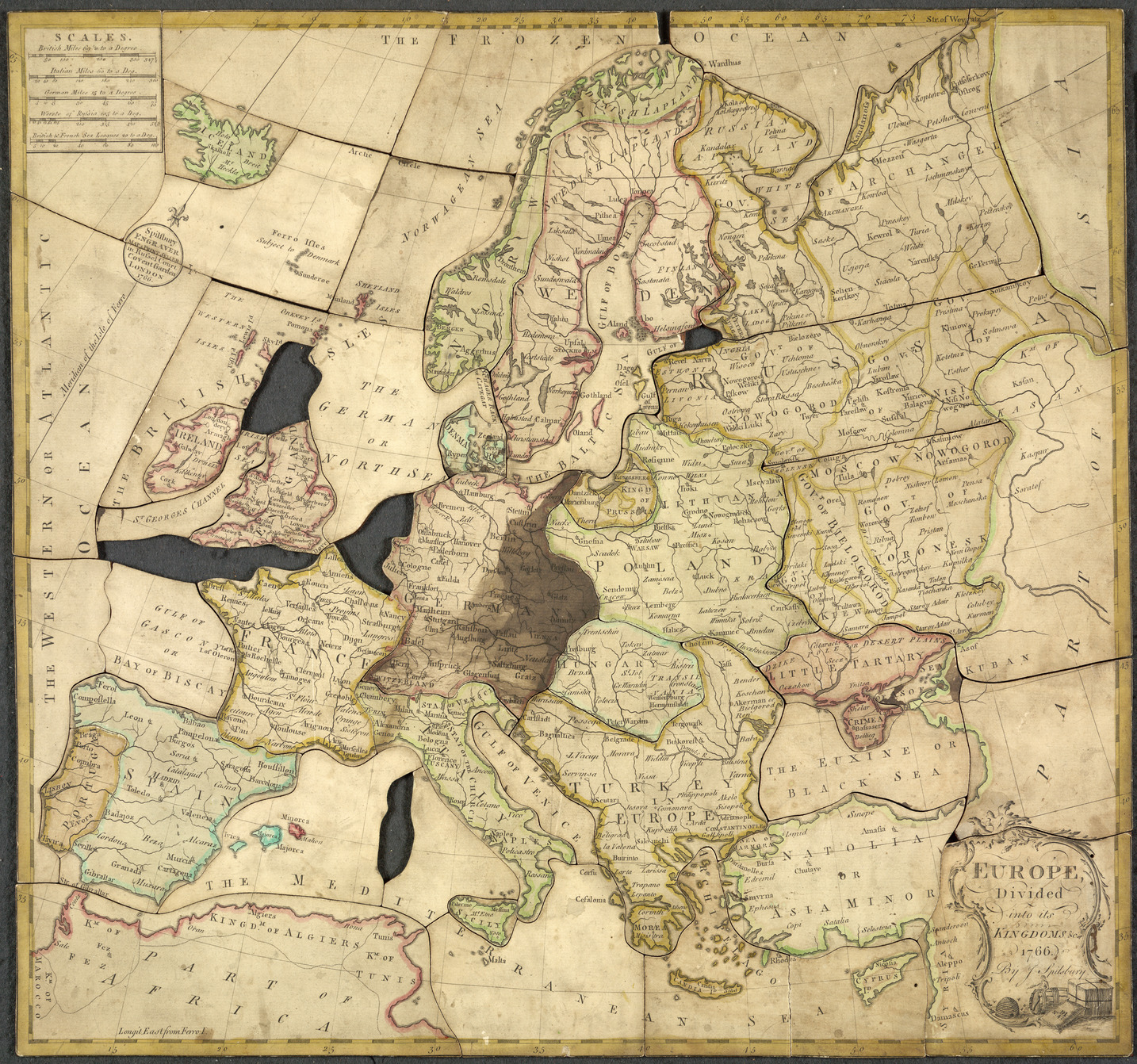 premier puzzle 1766 carte europe